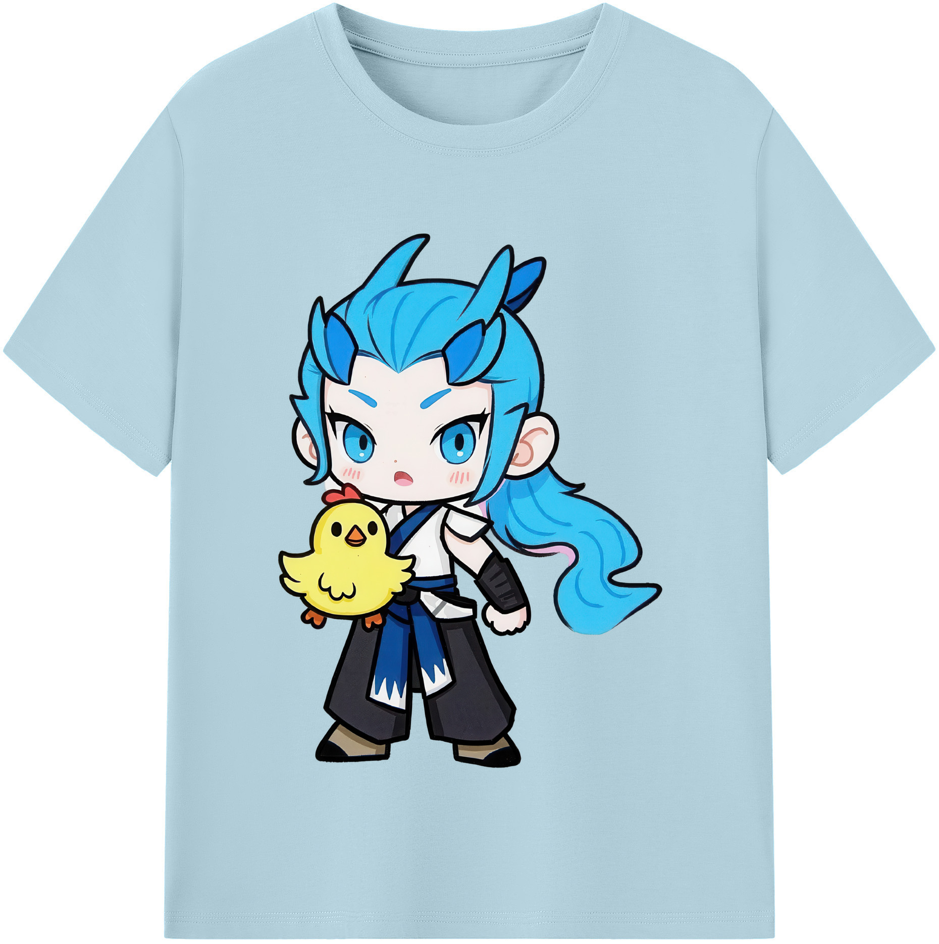 （画像用） Ne Zha 2 ナタ 魔童の大暴れ 綿100％半袖Tシャツ（フロントプリント）